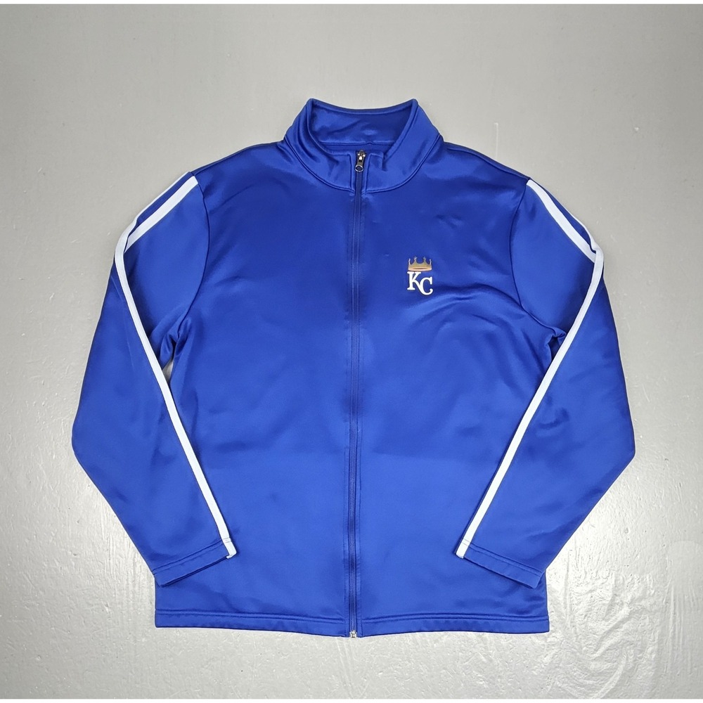 MLB Kansas City Royals Track Jacket Mens Large Blue‎ Full-Zip Embroidered LS